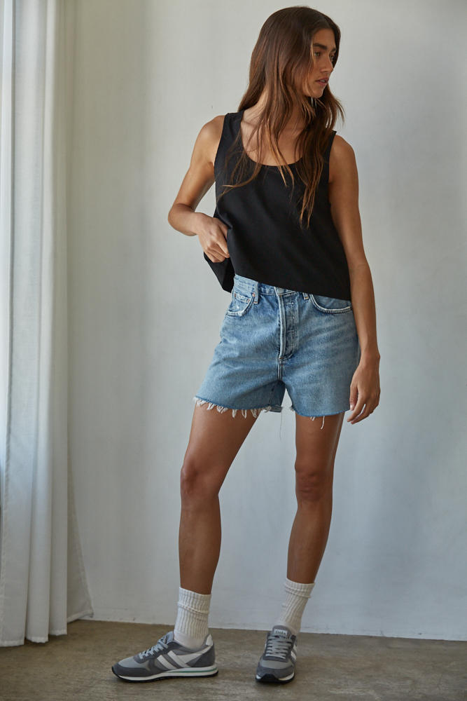 Everyday Relaxed Crop Tank Blk