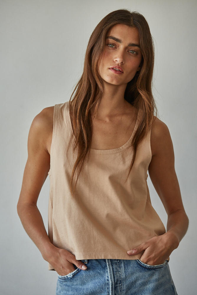 Everyday Relaxed Crop Tank Butterscotch