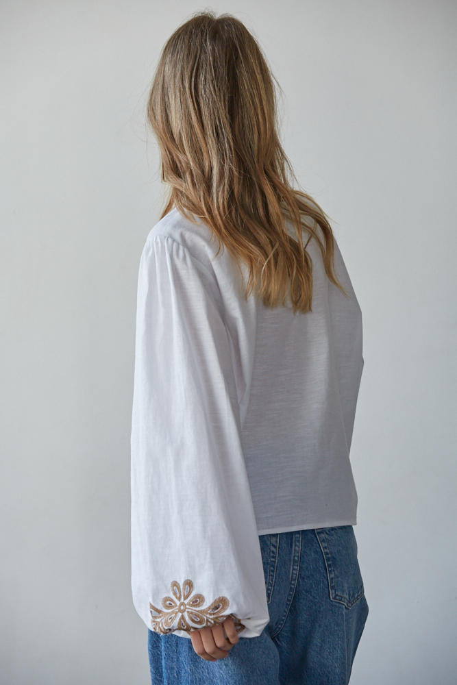 Sundaze Eyelet Top White