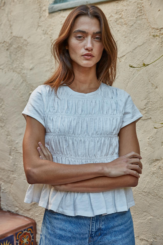 Emme Cotton Smocked Top