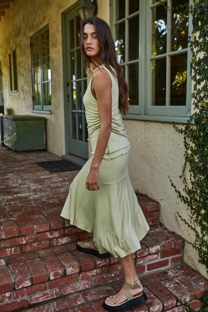 Muse Ruched Top Lime