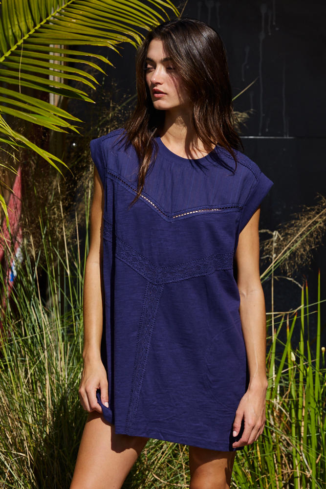 Kane Cotton Tunic Top Navy