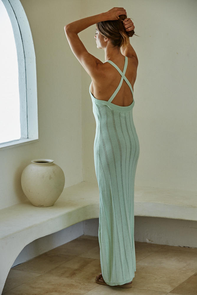 Knit Halter Maxi Mint