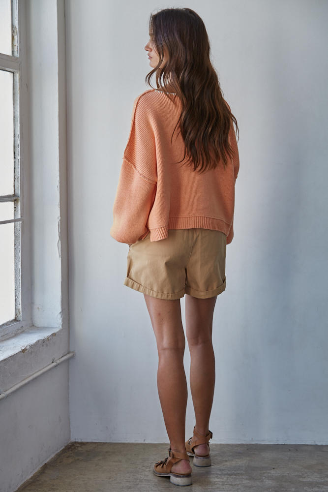 Vandelia Sweater Top Coral