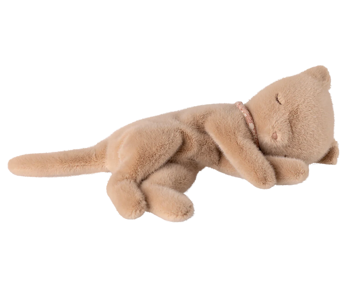 Maileg Sleeping Kitten Plush Small Cream/Peach