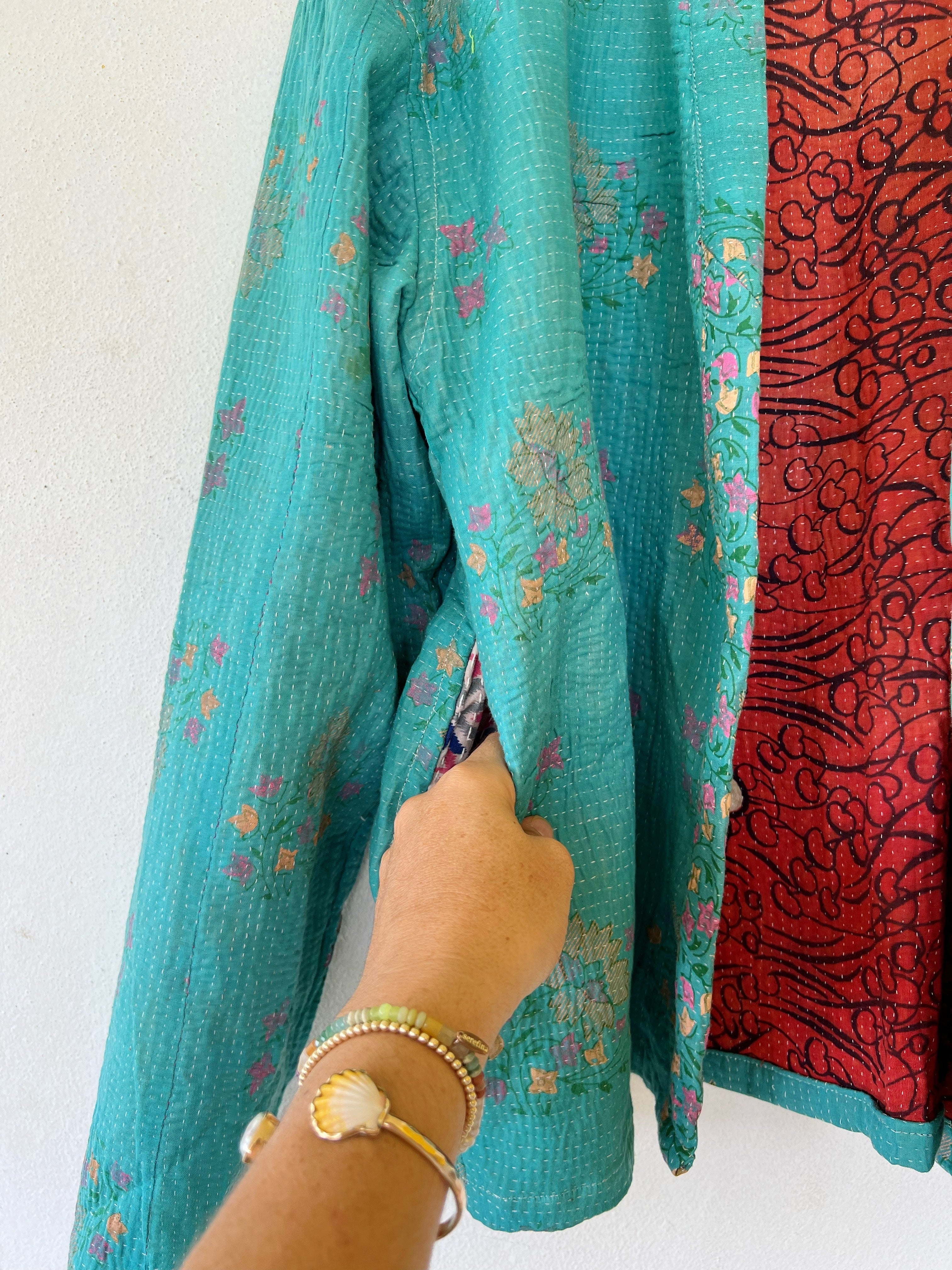 Cotton Kantha Crop Jacket