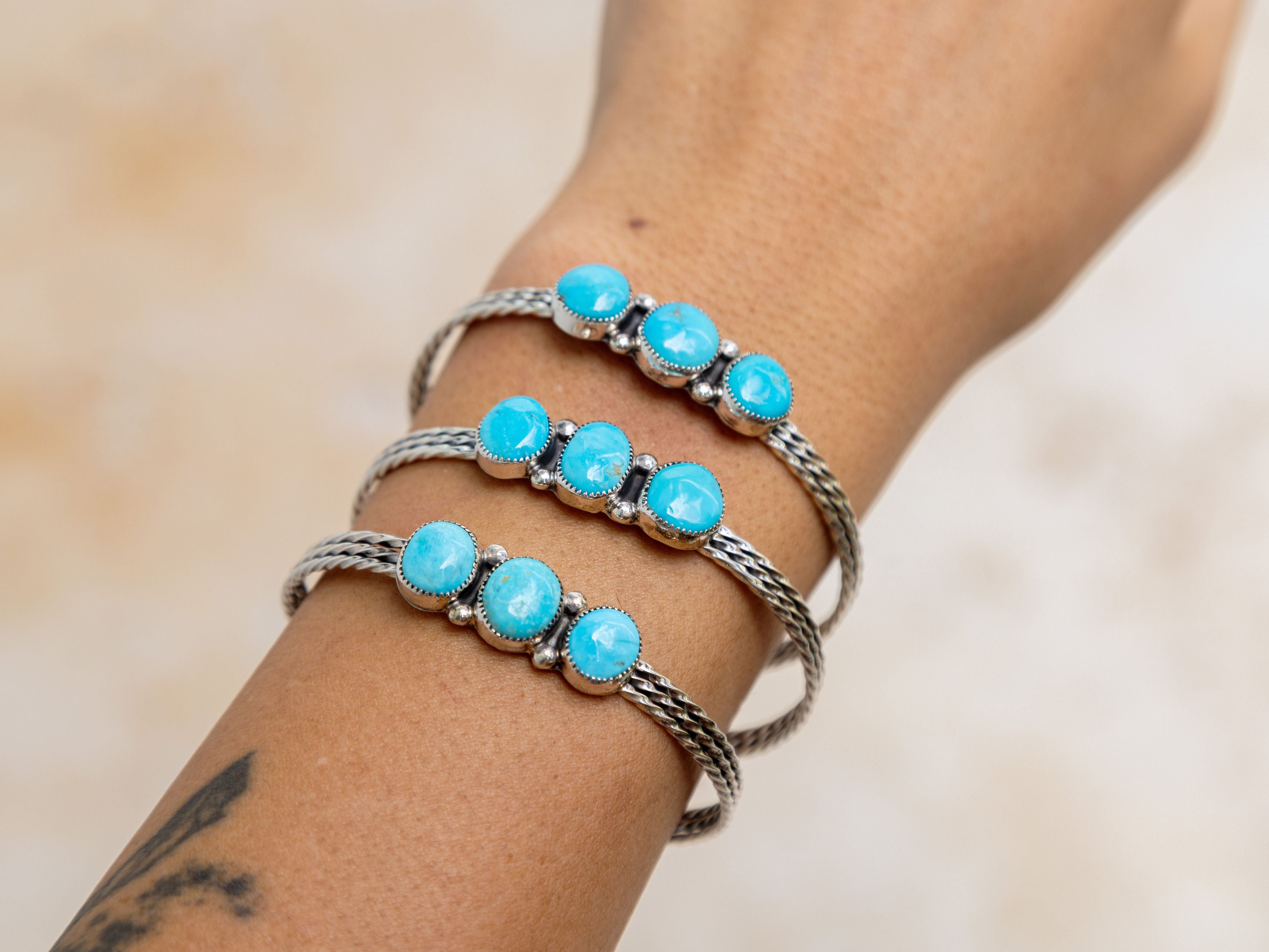 Triple Turquoise Cuff