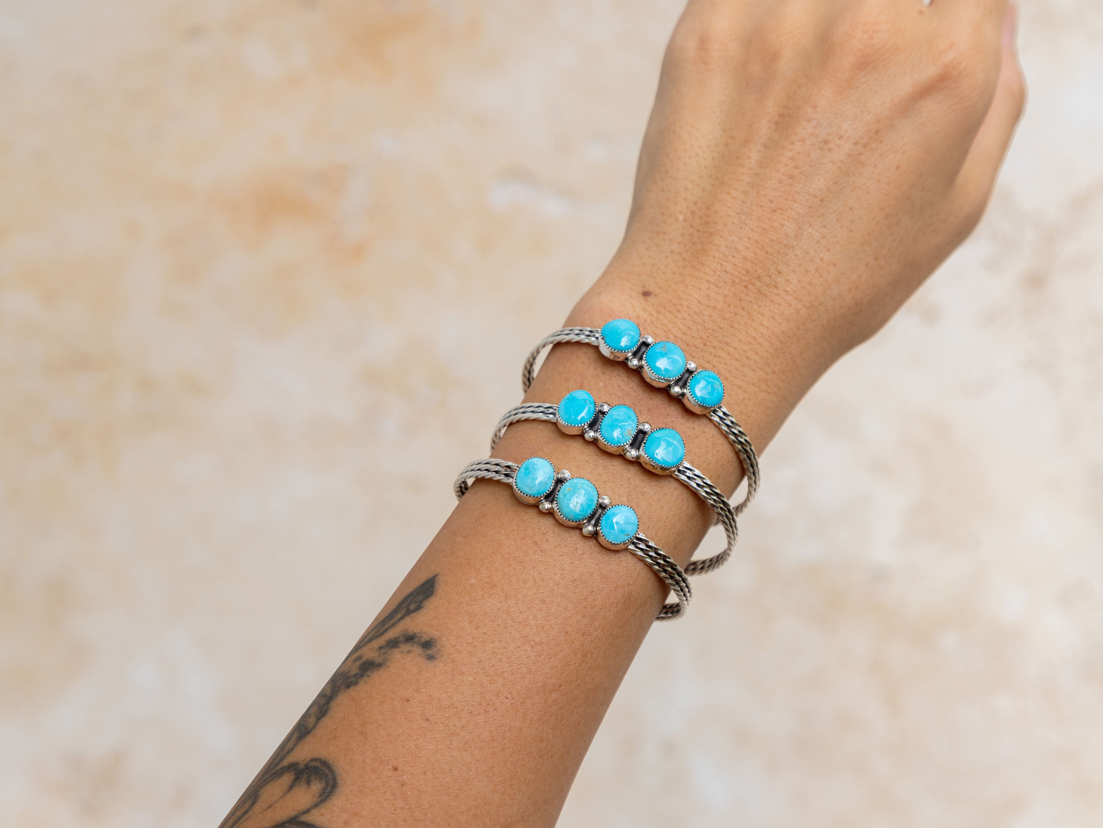 Triple Turquoise Cuff