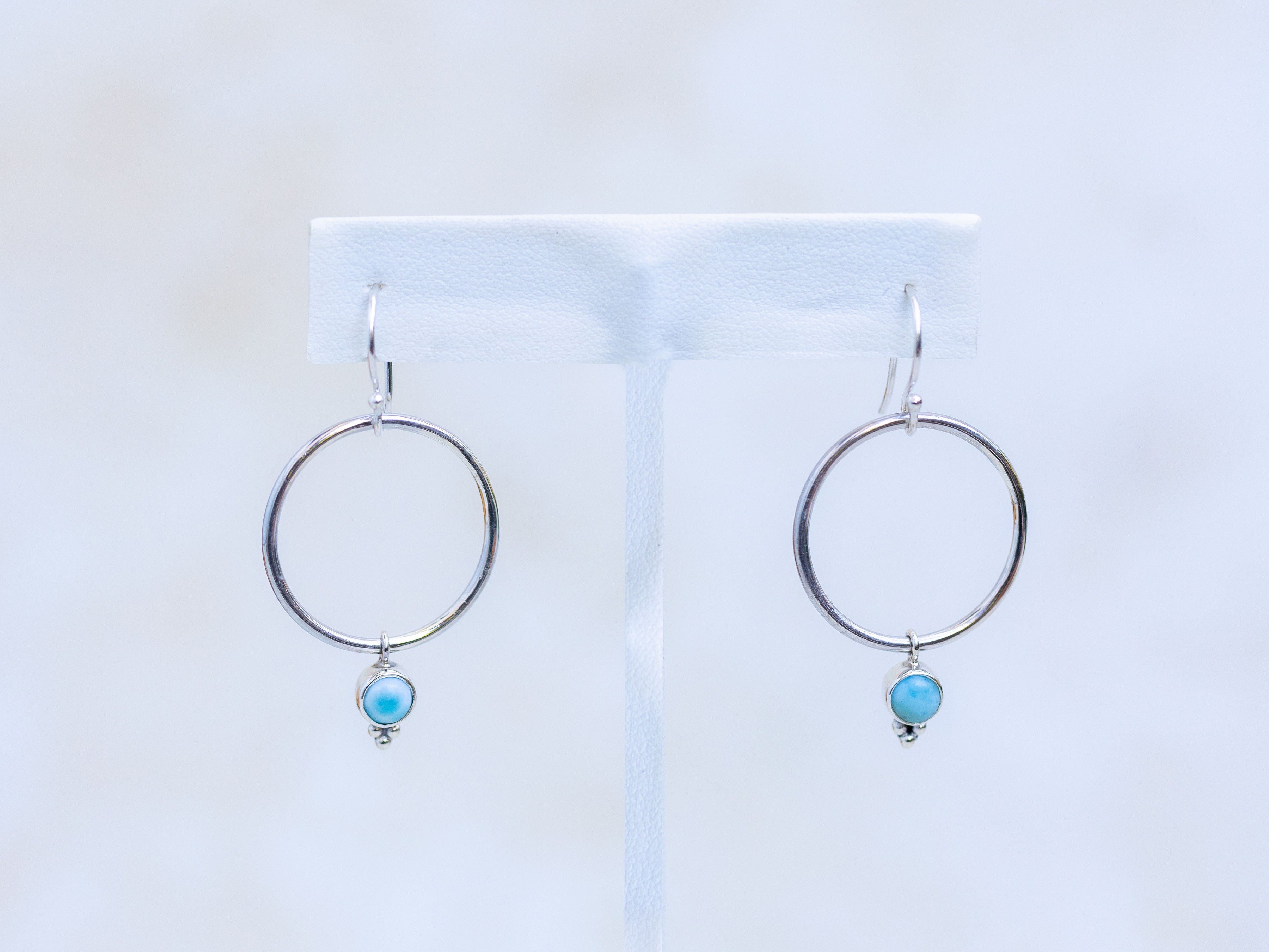 Larimar Hoop Earrings