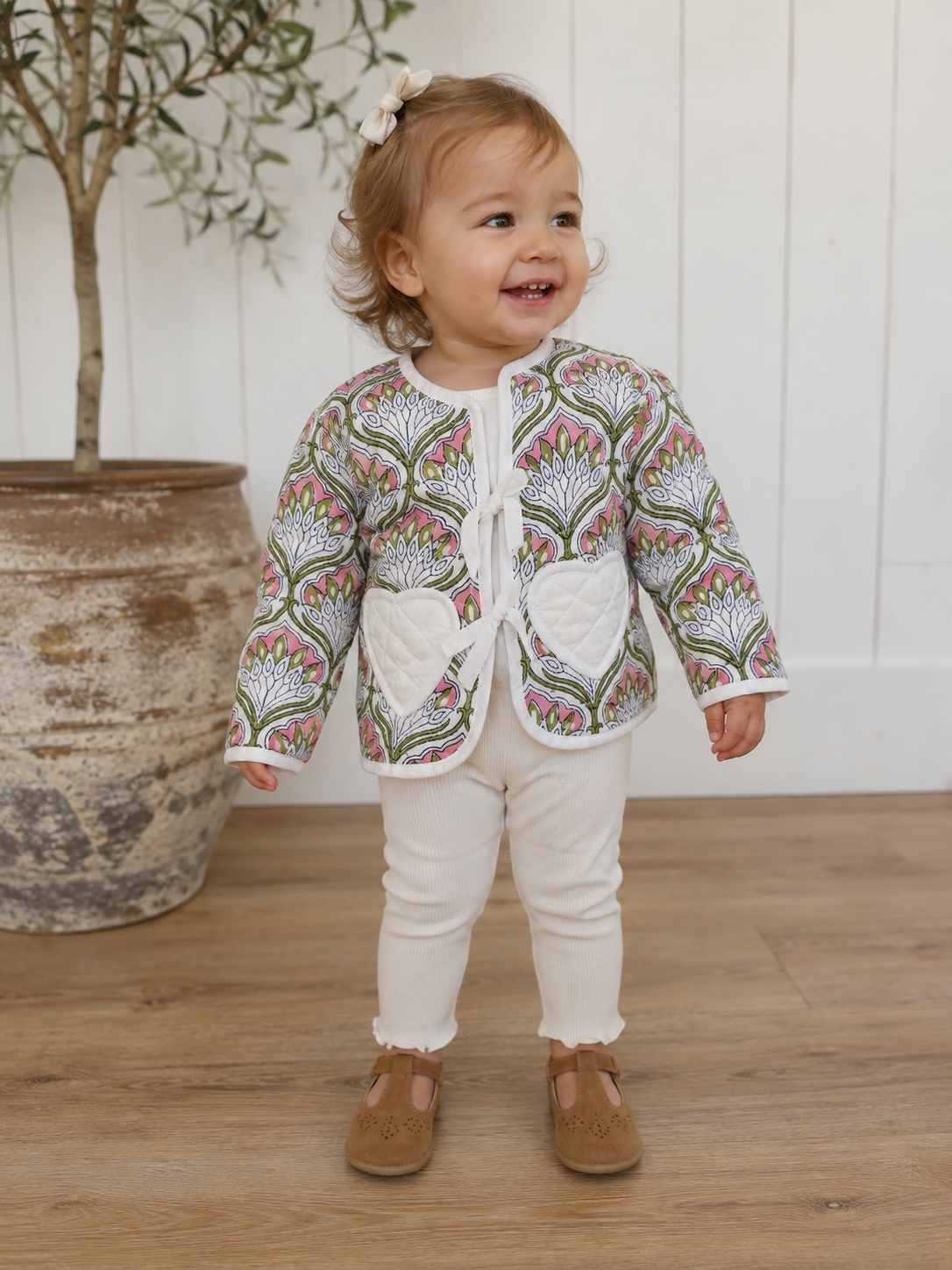 Little Lotus Kids Quilted Jacket White