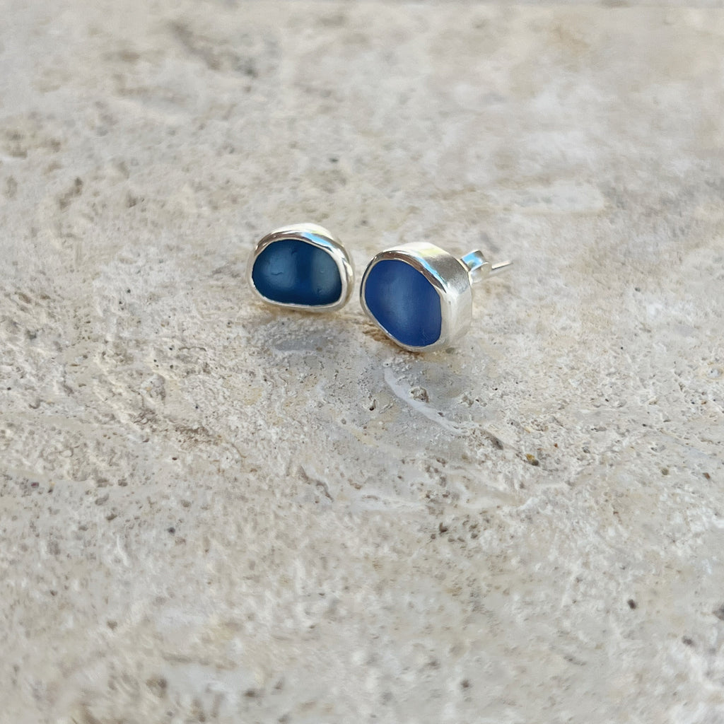 Sea Glass Stud Earrings