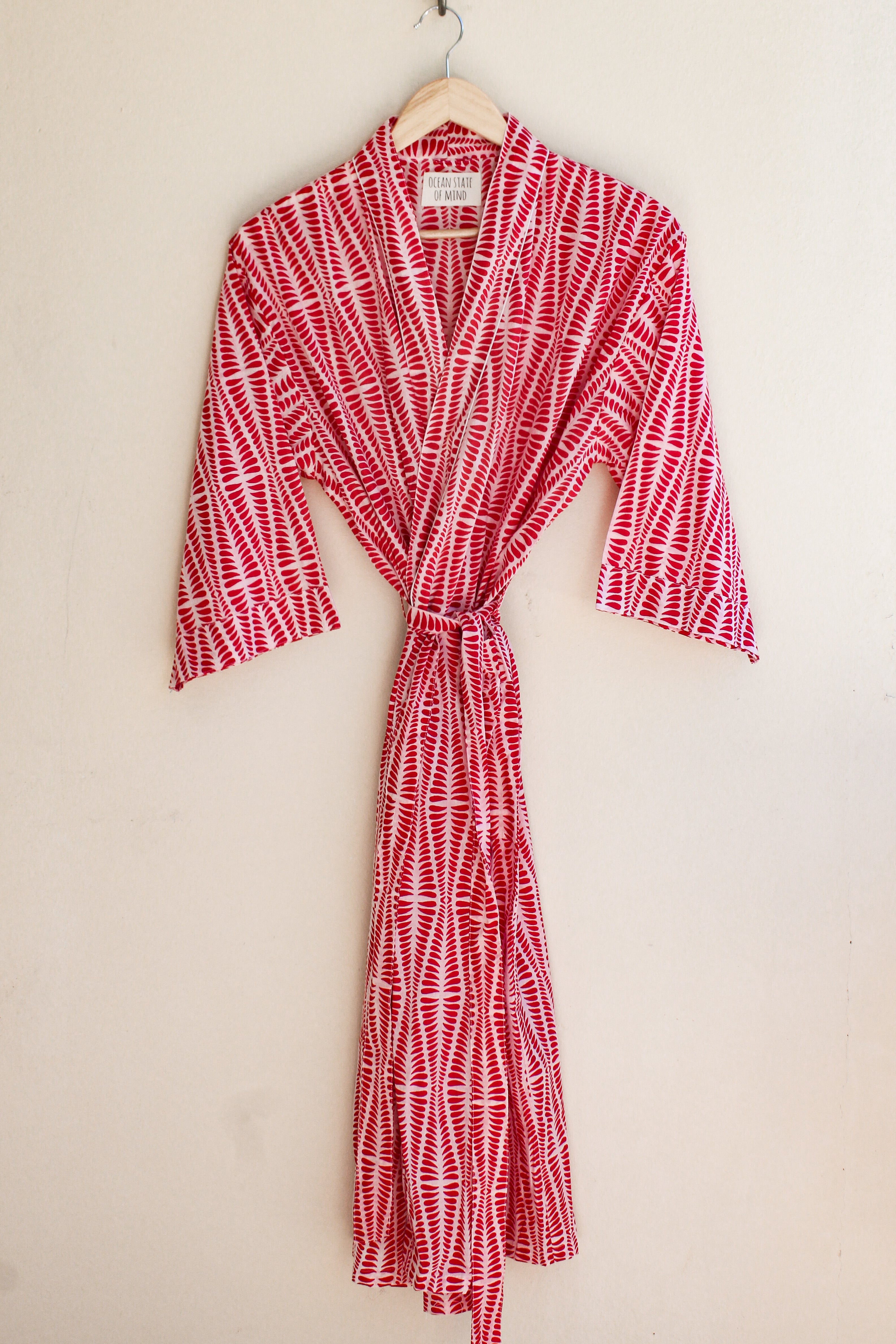 Red Hibiscus Robe Long