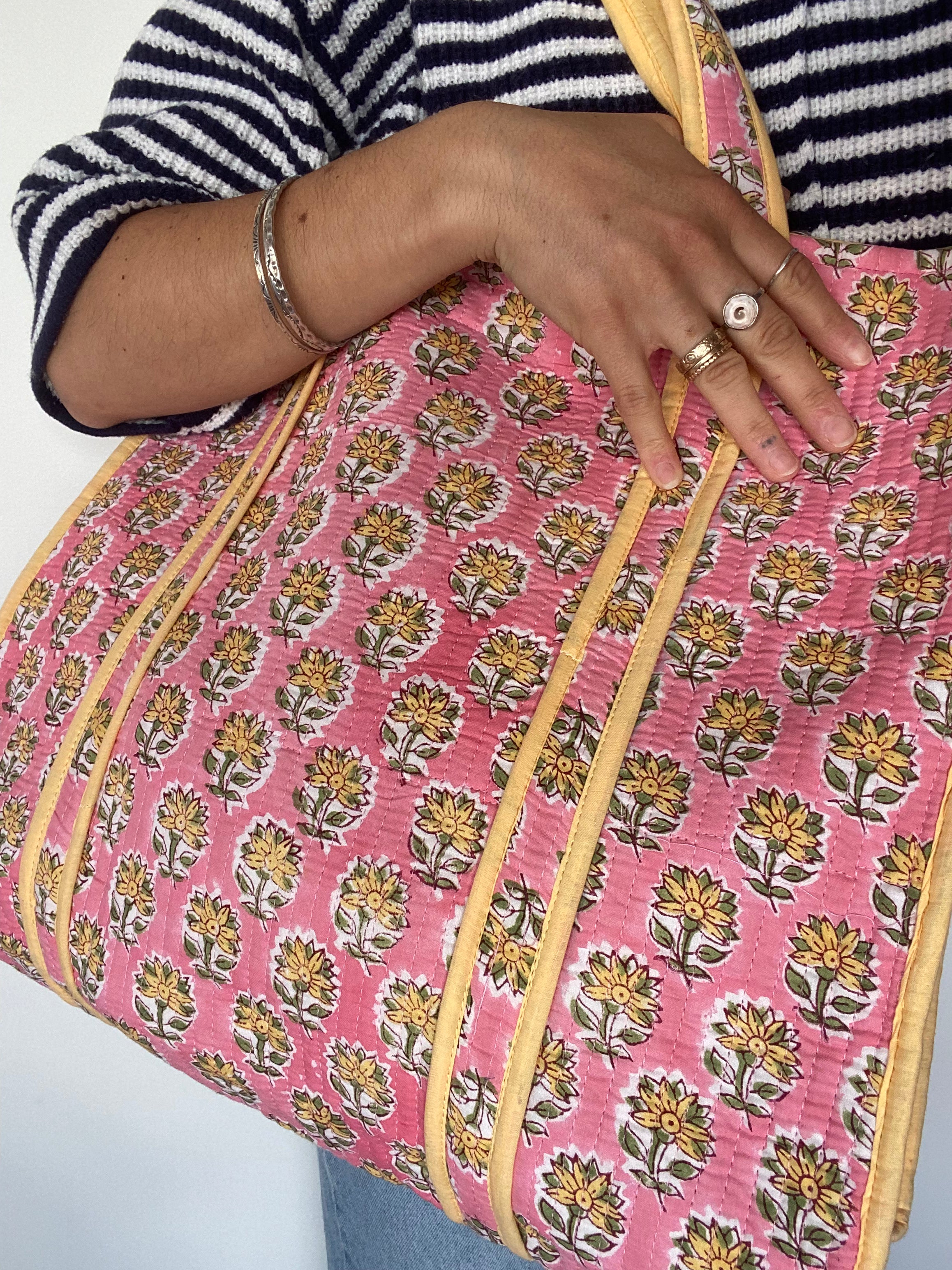 Daisy Quilted Tote