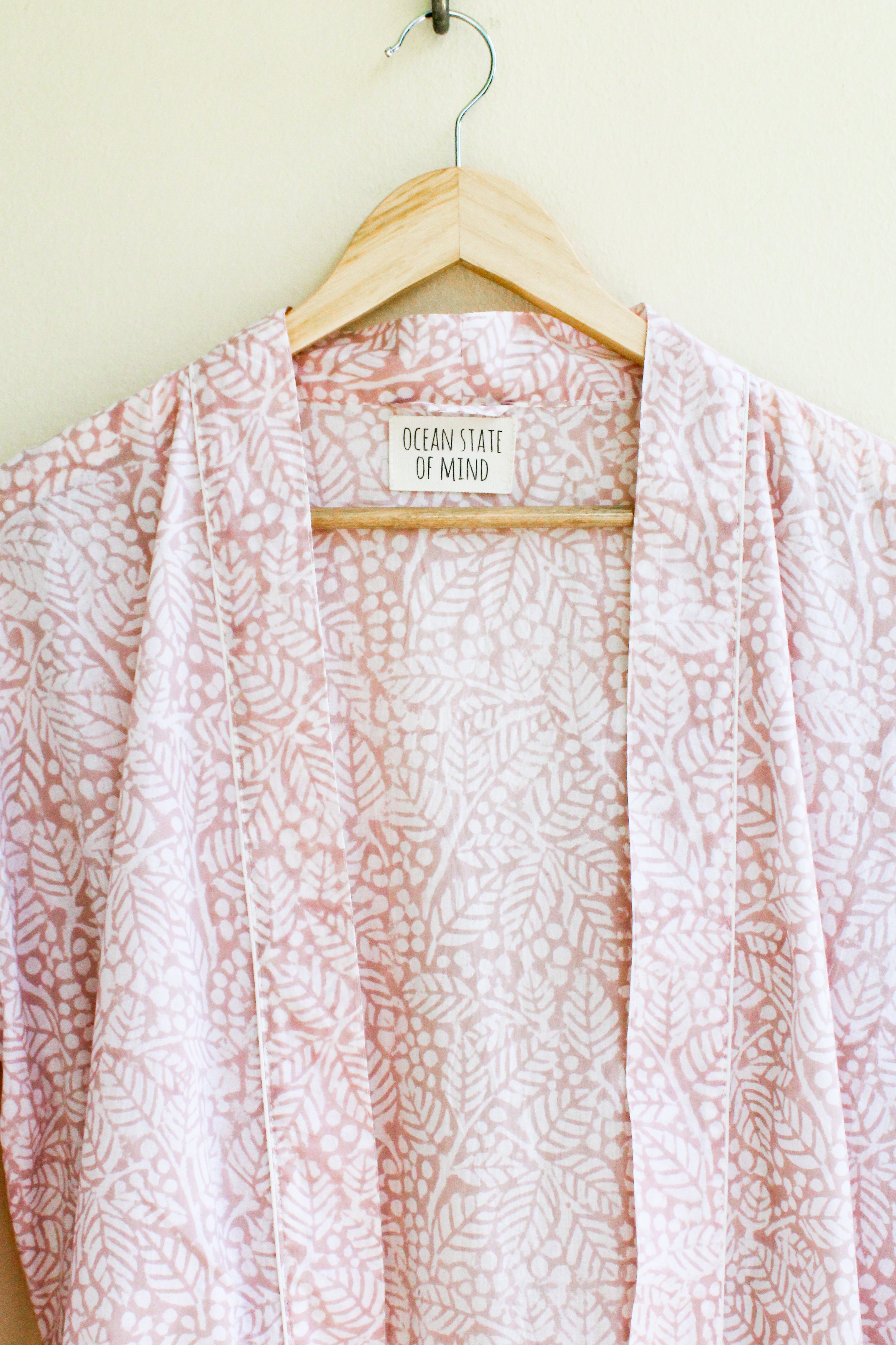 Pink Leaf Robe Long