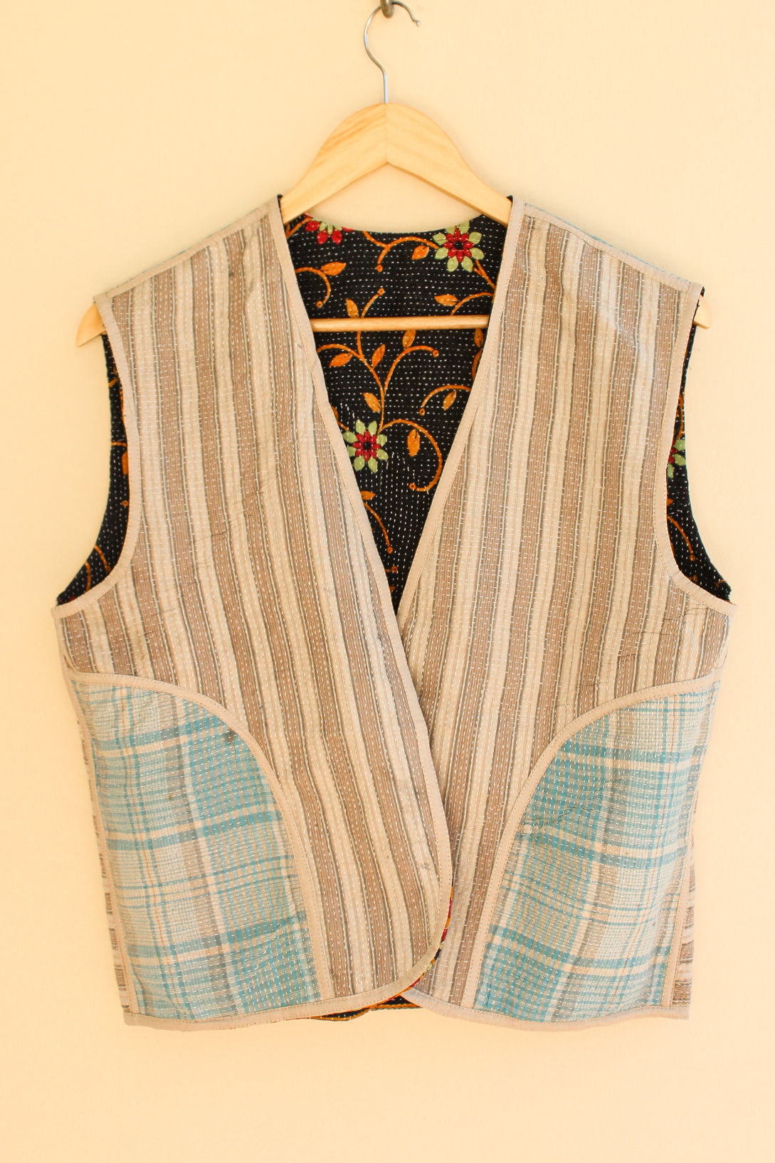 Cotton Kantha Crop Vest 007