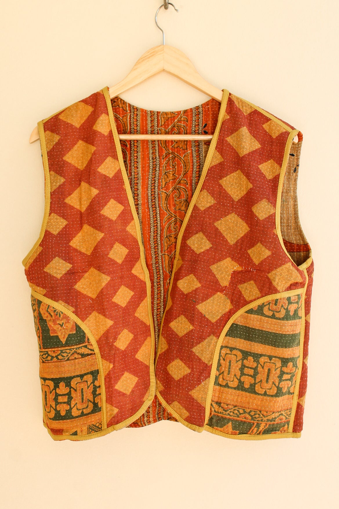 Cotton Kantha Crop Vest 014