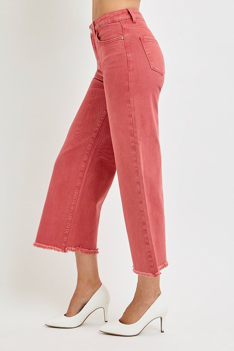 High Rise Crop Wide Pants Brick