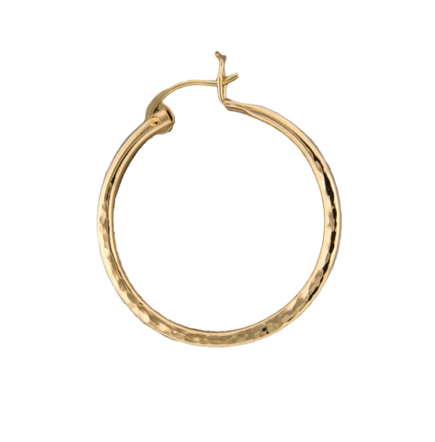 Hammered Hollow Hoop Earring GF