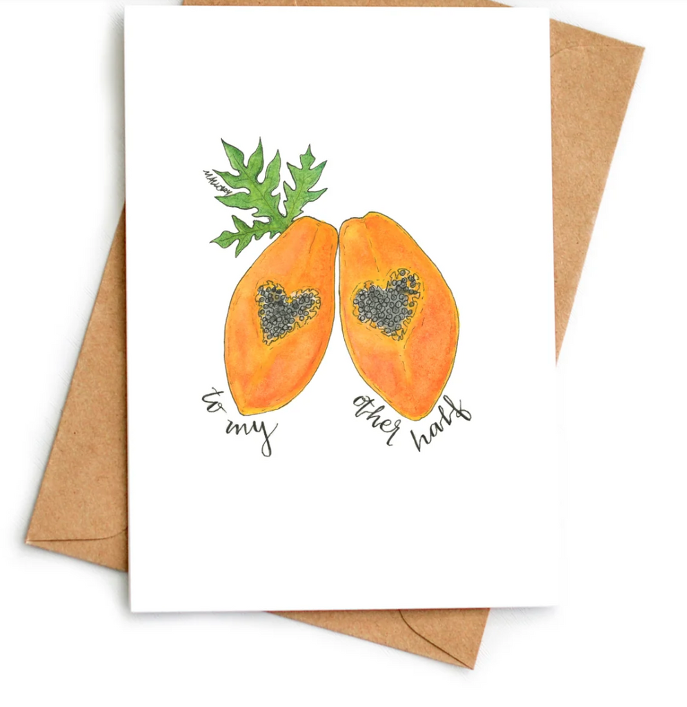 Other Half Papaya Tropical Love Greeting Card
