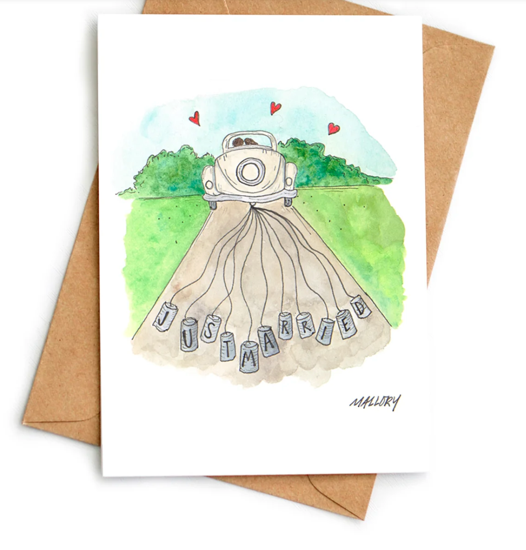 Just Married Greeting Card