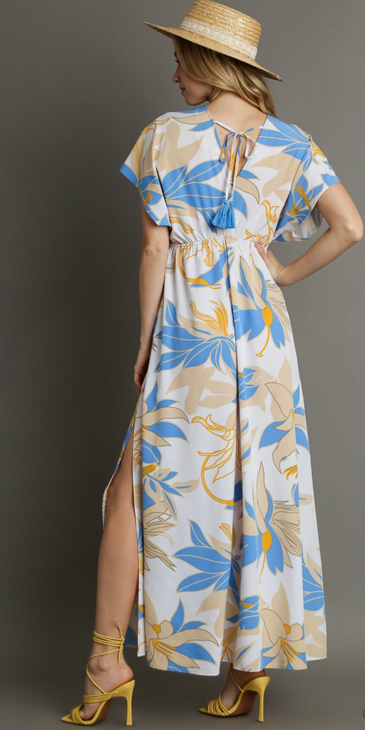 Floral Print Maxi Dress - OFF WHITE