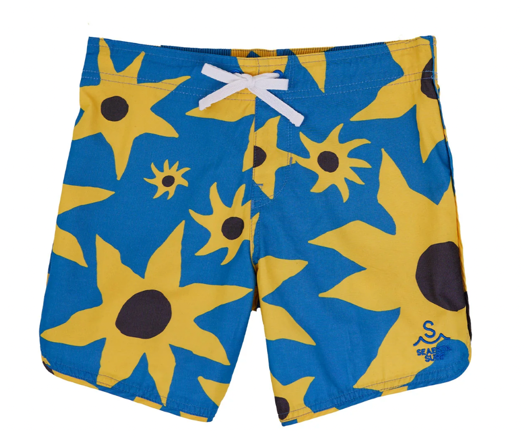 SEAESTA SCALLOP RETRO FLARE BOARDSHORT / SUN DAZE / YELLOW