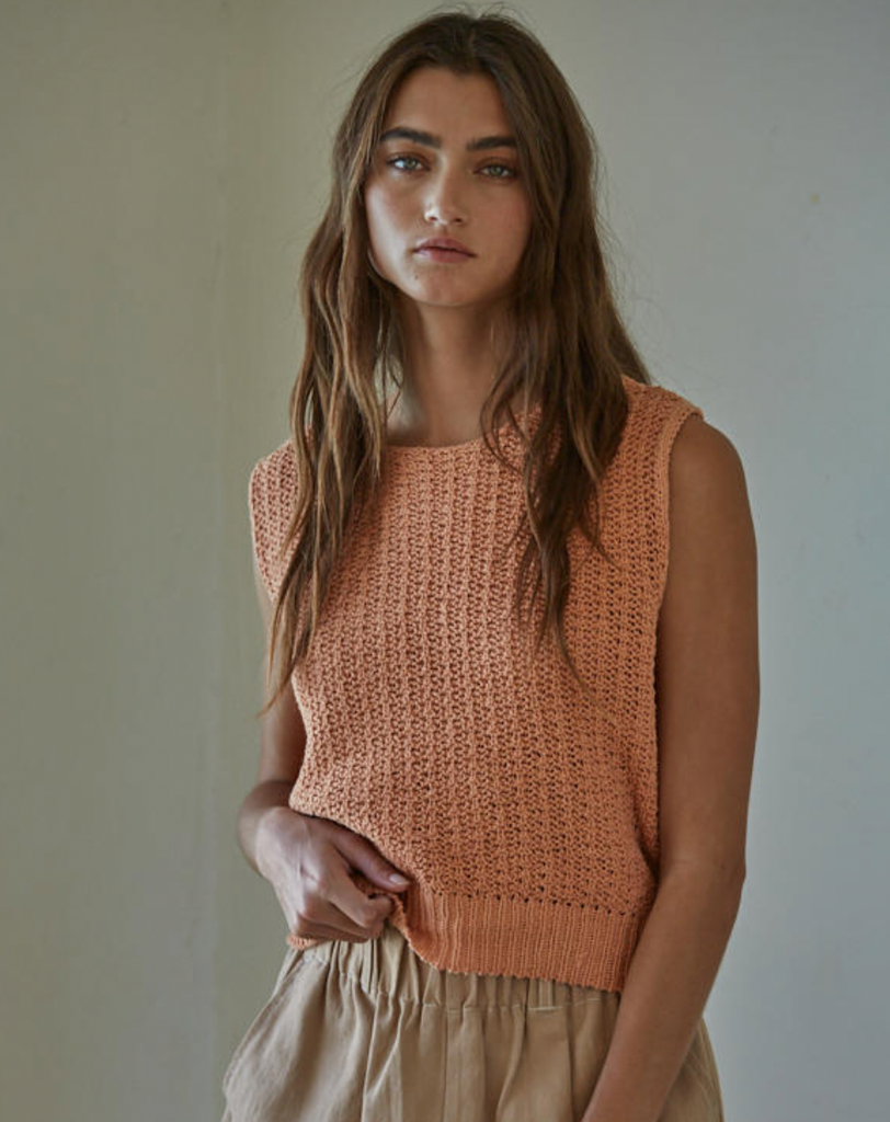 Cielo Vest Top- Dark Peach