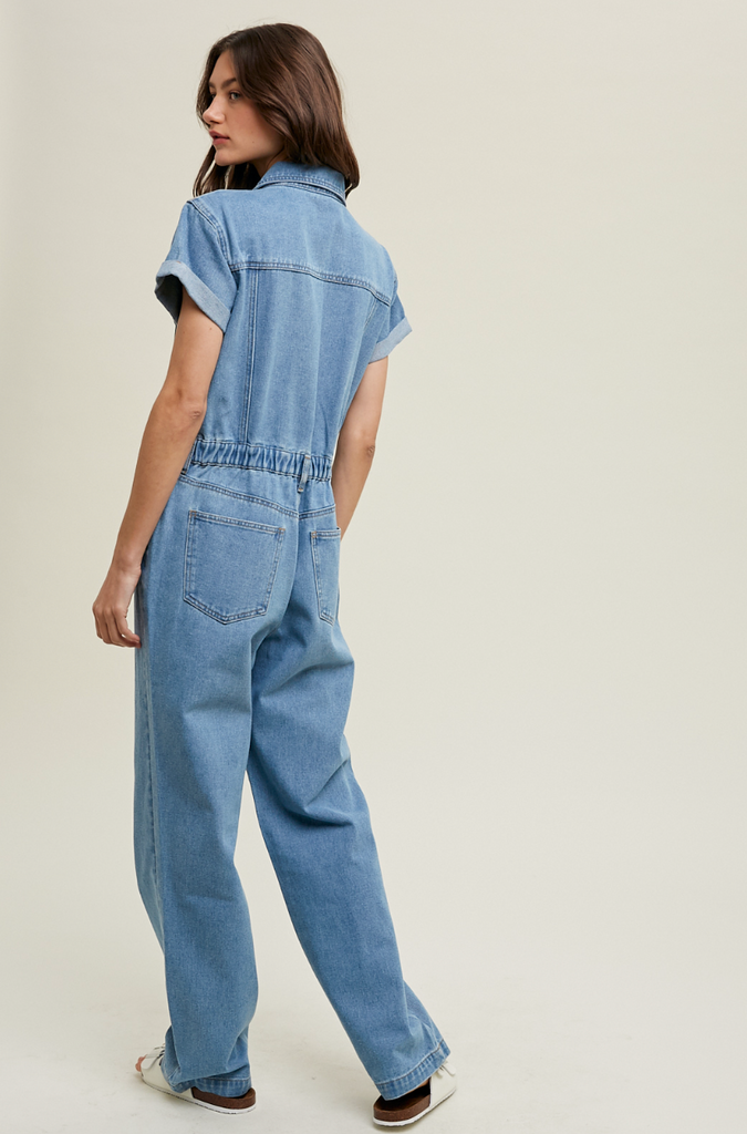 DENIM UTILITY JUMPSUIT