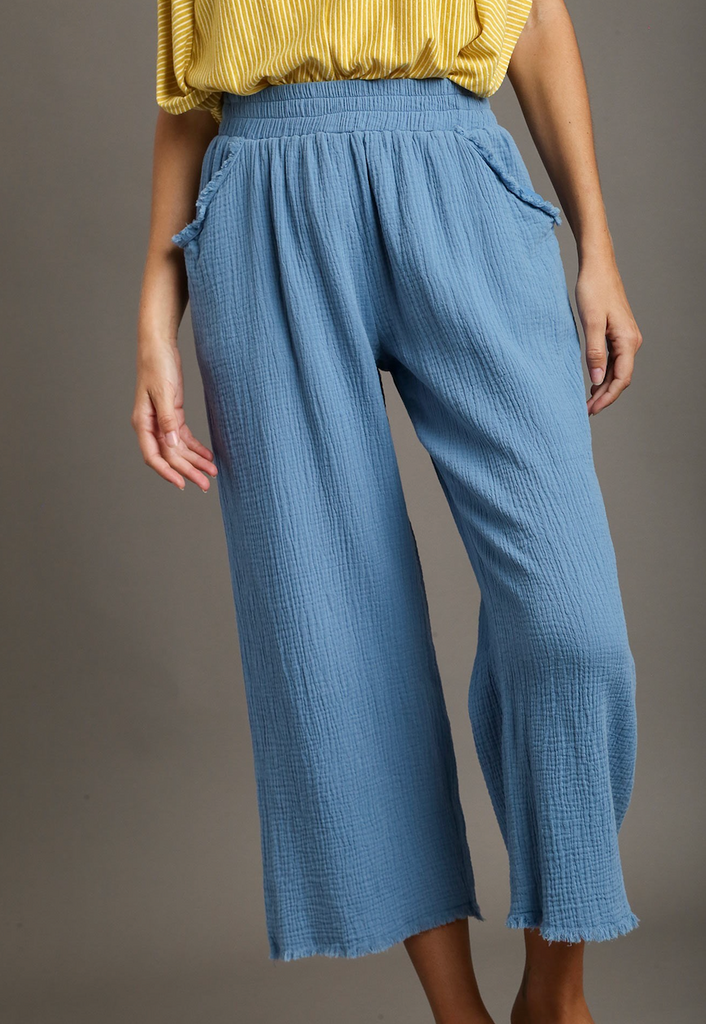 Gauze Pants - Denim Blue