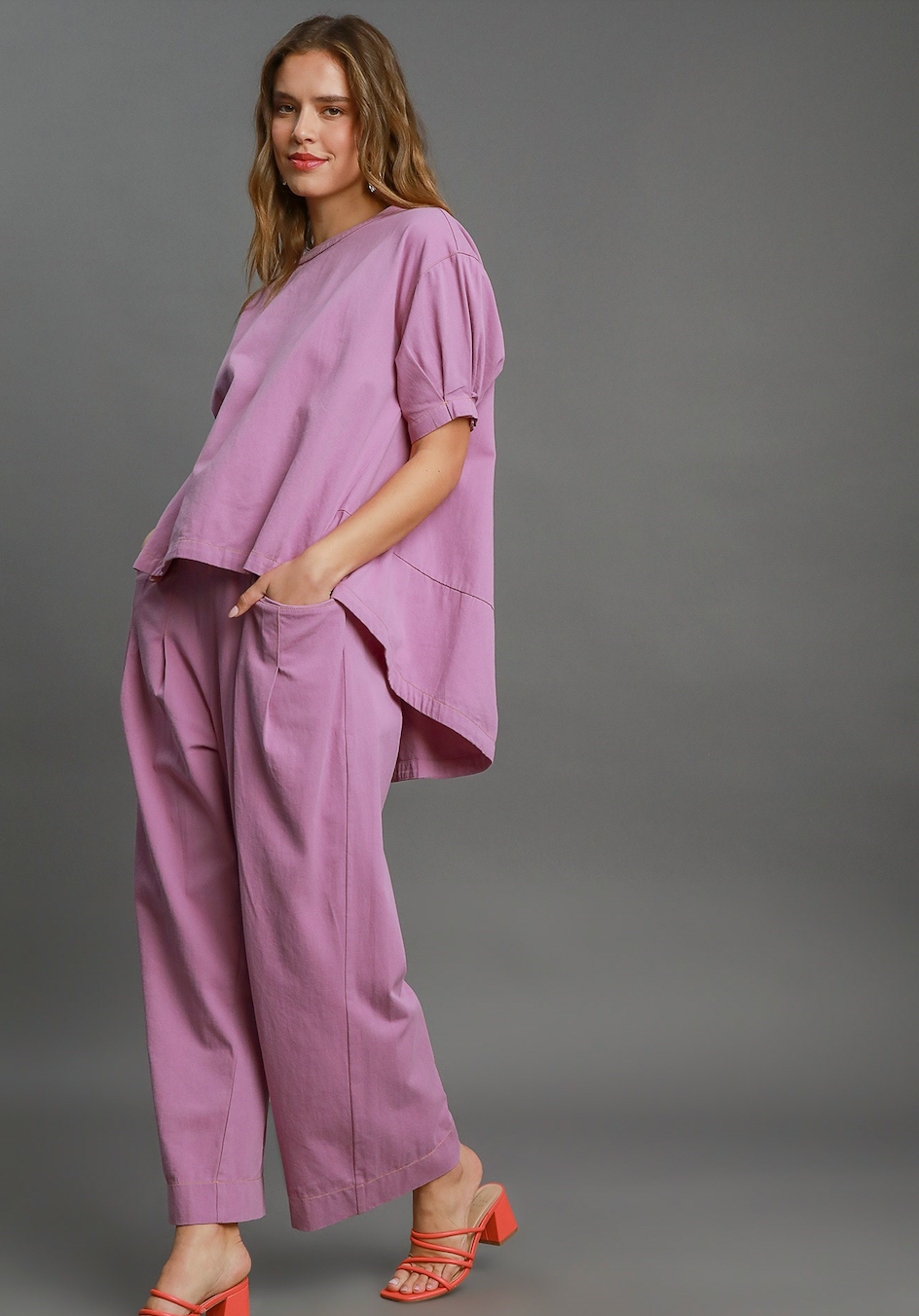 Low-Slung Pull On Pants Orchid