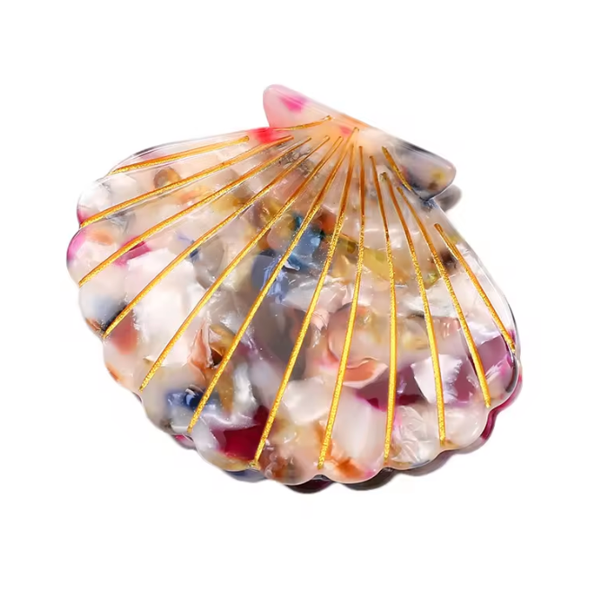 Hand-painted Seashell Claw Hair Clip | Eco-Friendly – Solar Eclipse Hand-painted Seashell Claw Hair Clip | Eco-Friendly – Solar Eclipse