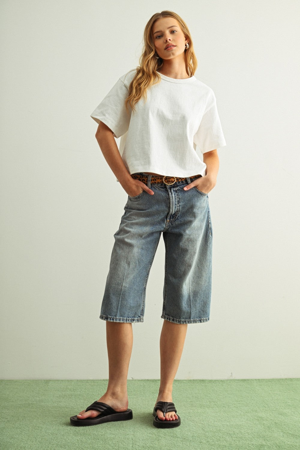 Short Sleeve Linen Knitted Top White