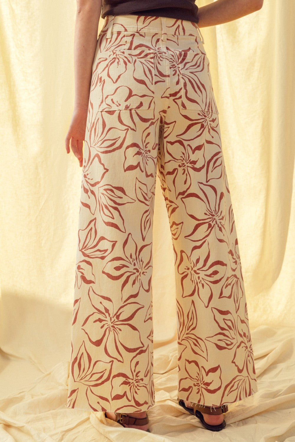 Floral Print Cotton Pants
