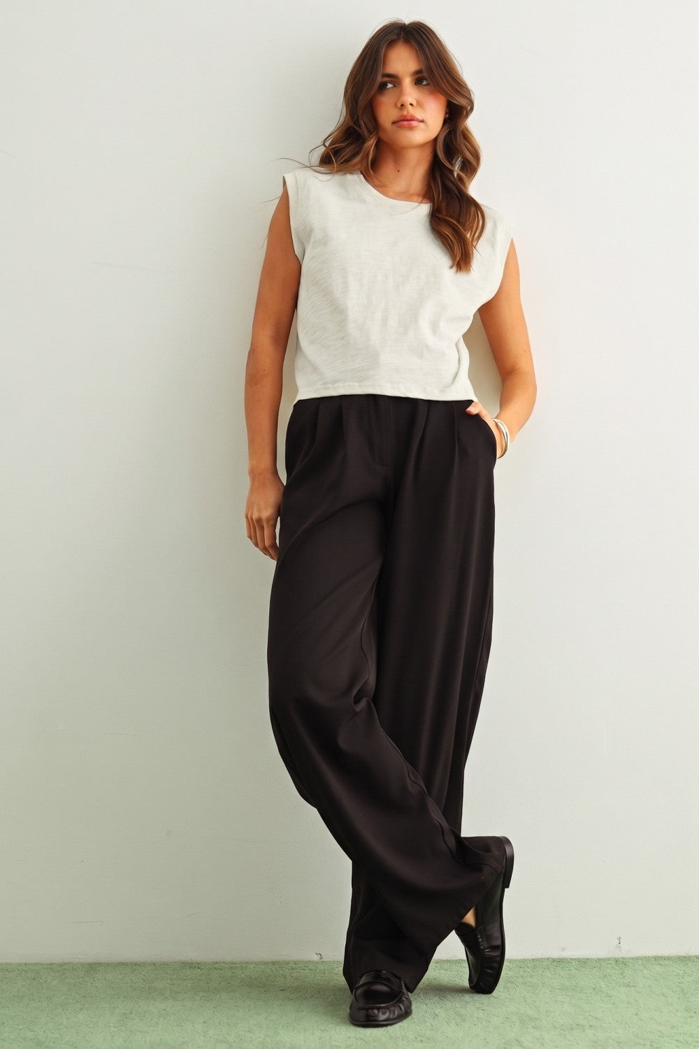 Cotton Round Neck Slub Top