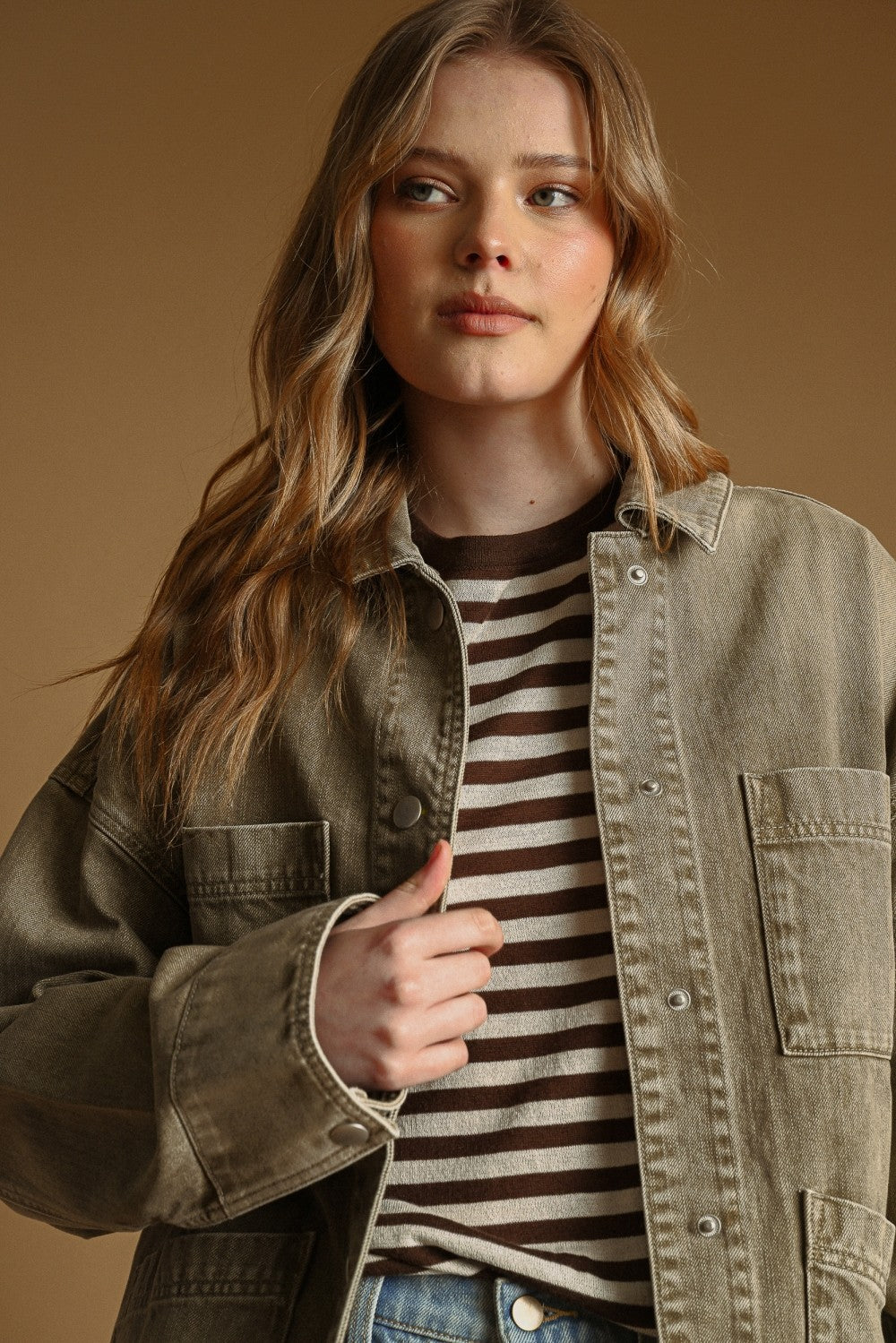 Oversized Washed Color Jacket