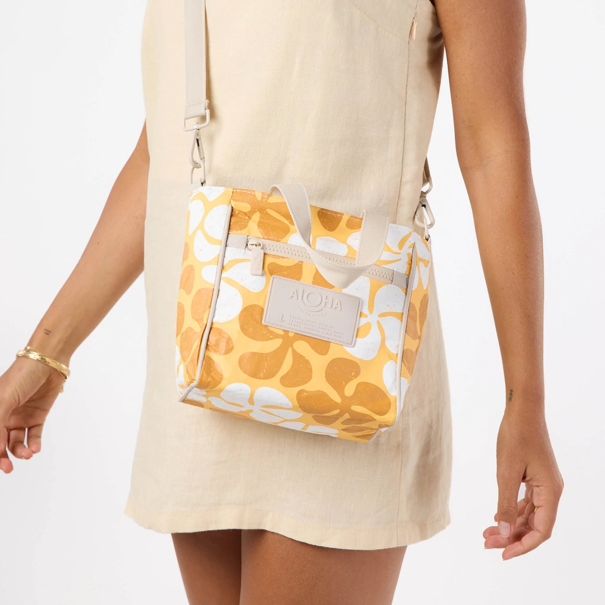 Aloha Funky Plumeria Crossbody Honey