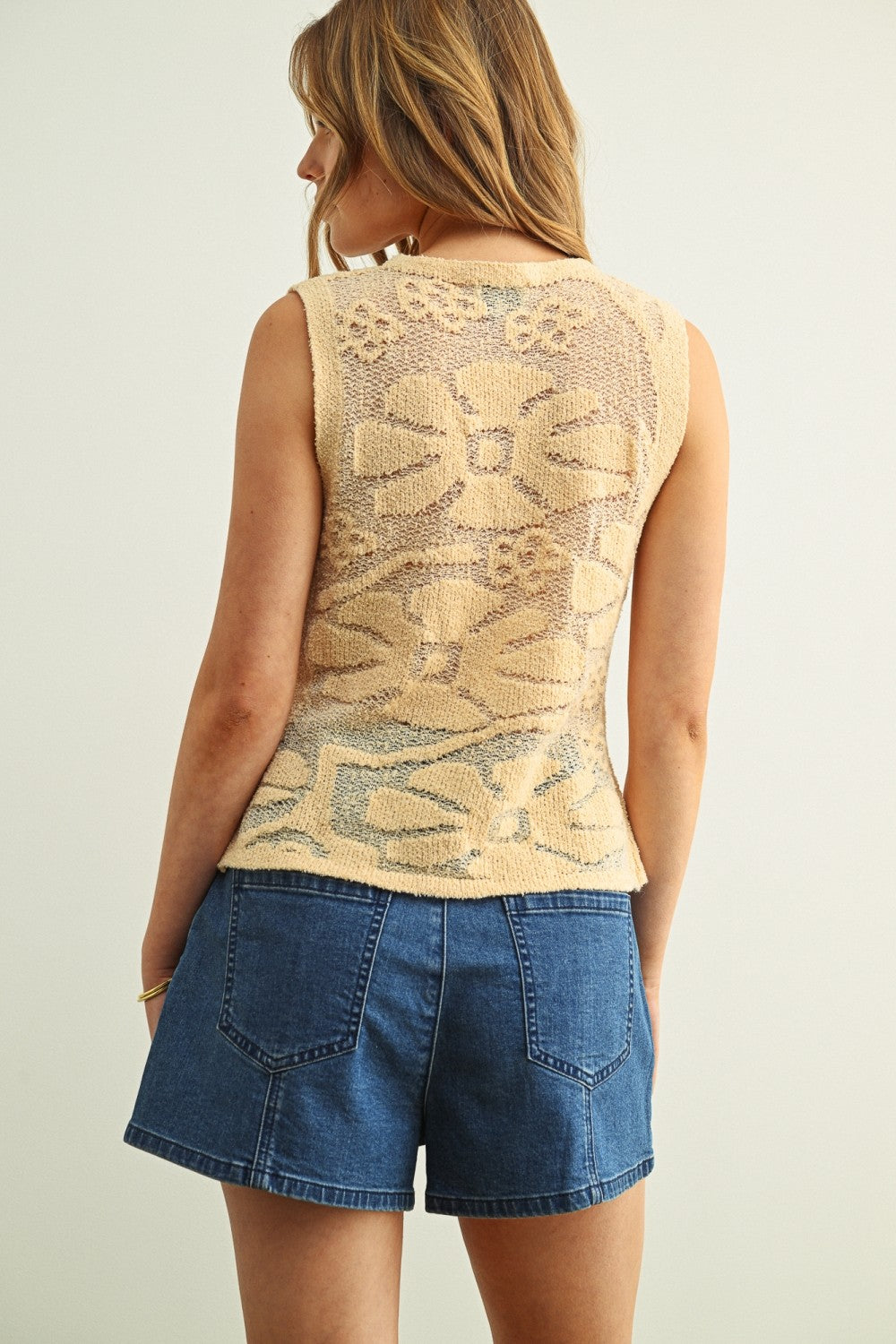 Floral Knitted Sleeveless Top