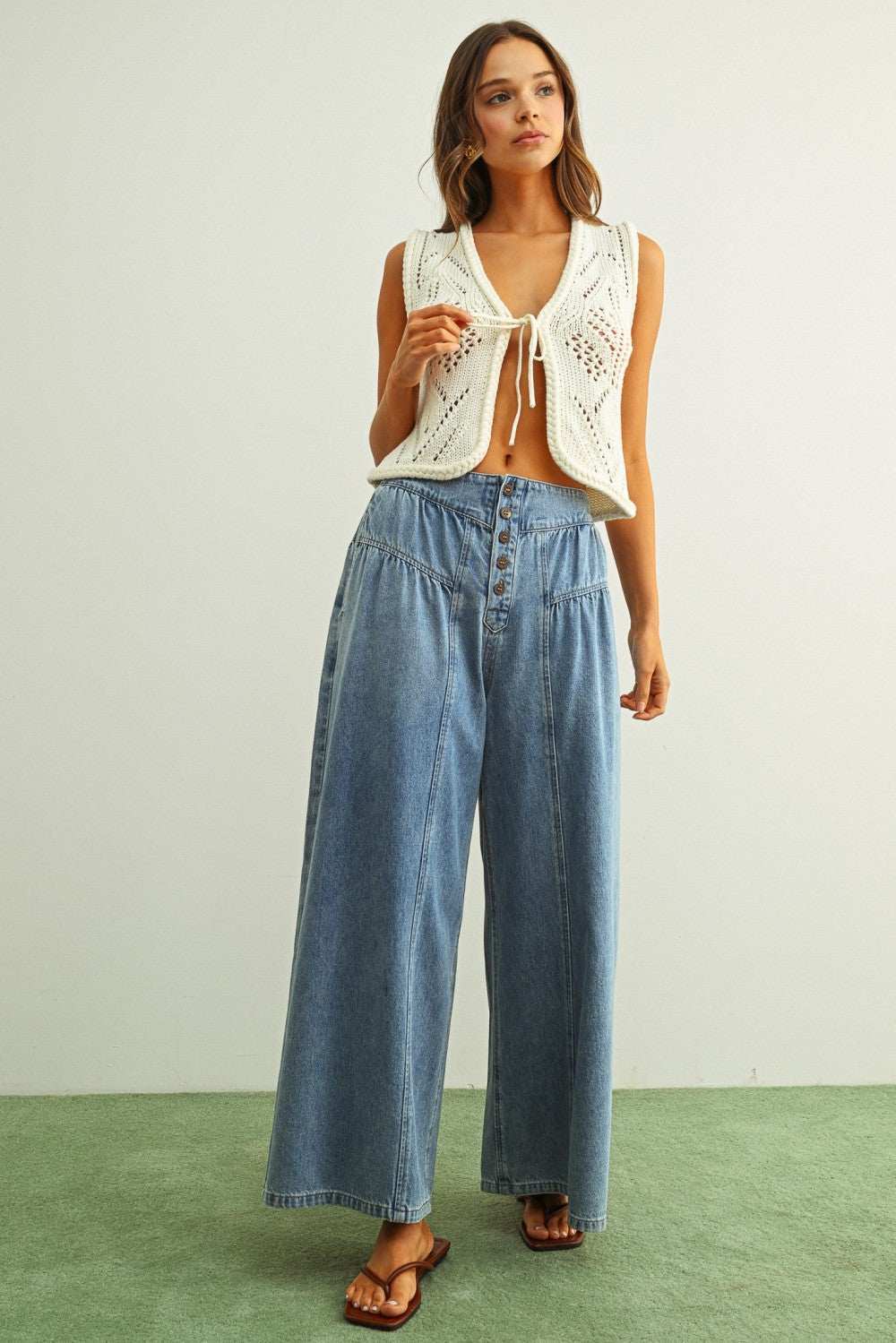 Twisted Knitted Cotton Vest