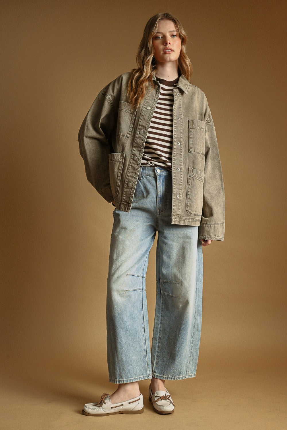 Oversized Washed Color Jacket