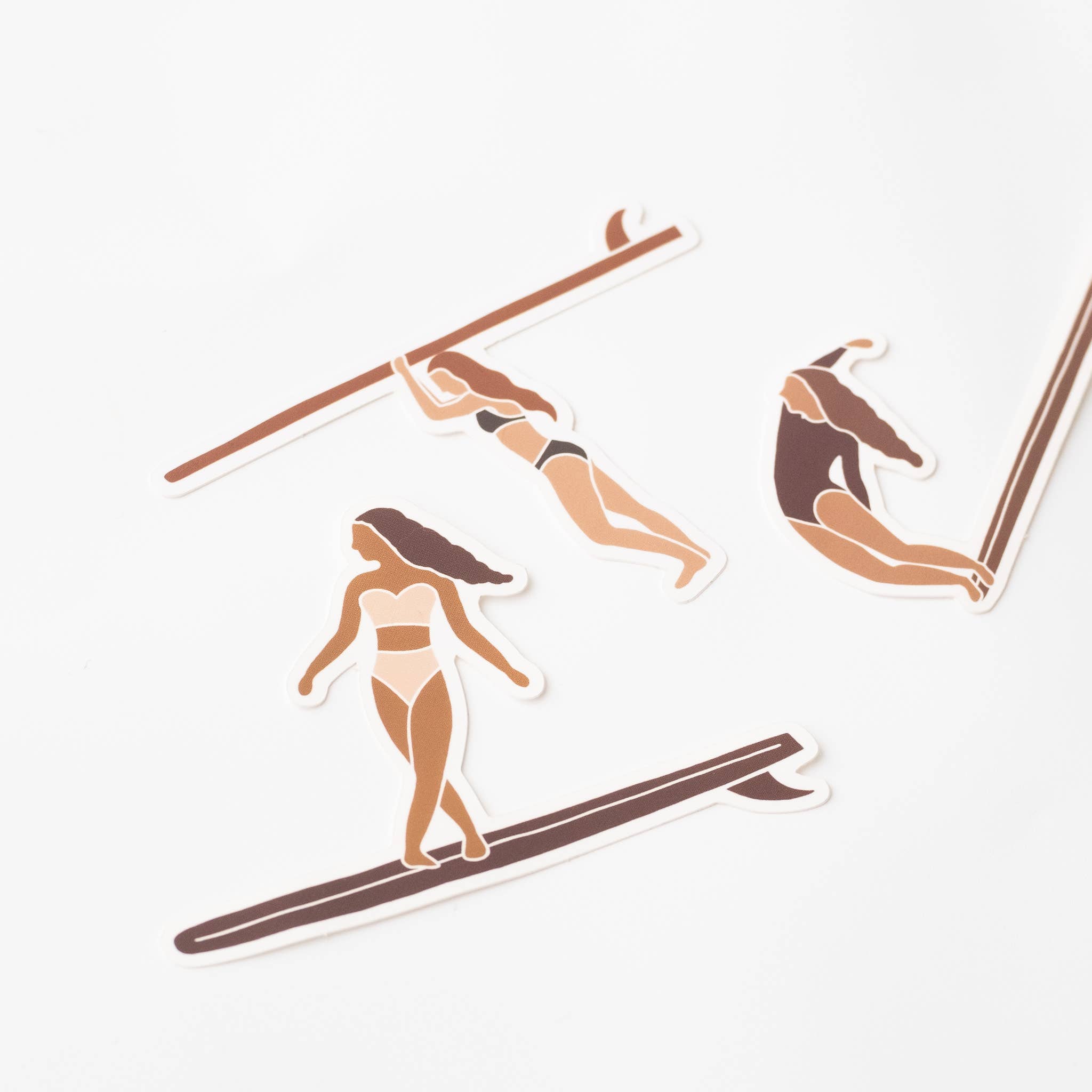 Surfer Girl Cross Stepping Vinyl Sticker