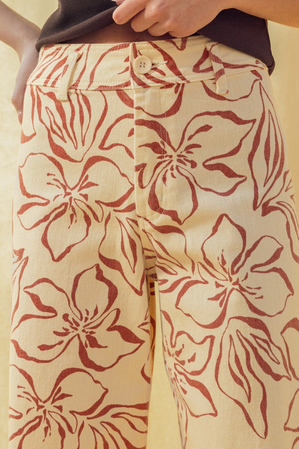 Floral Print Cotton Pants