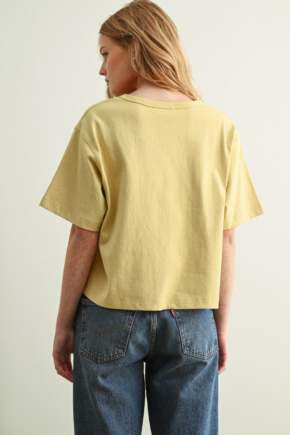 Short Sleeve Linen Knitted Top Lemon