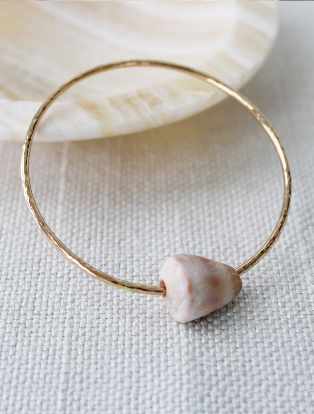 Gold Bracelet Ocean State of Mind Sea Shell Bangle