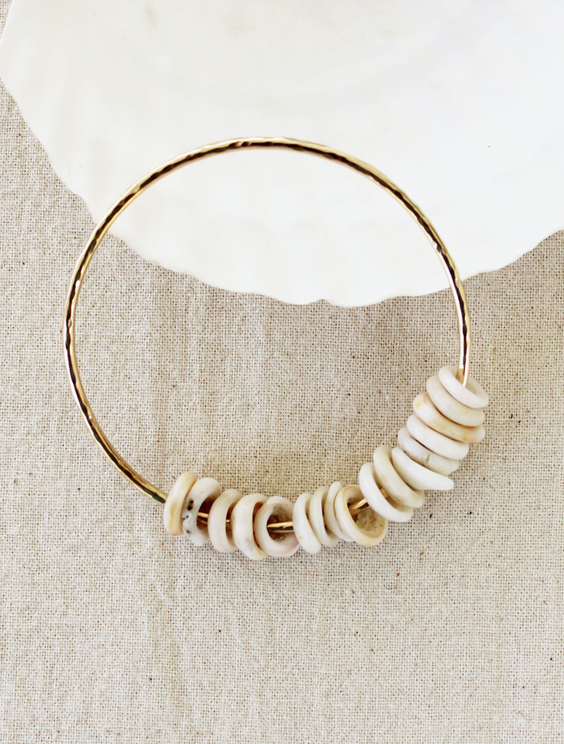 Gold Bracelet Ocean State of Mind Sea Shell Bangle