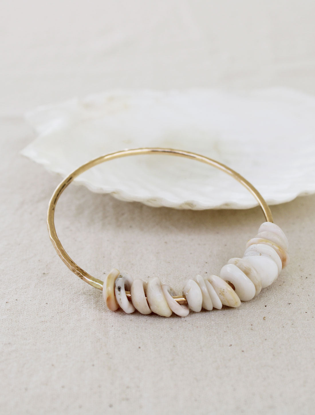 Gold Bracelet Ocean State of Mind Sea Shell Bangle