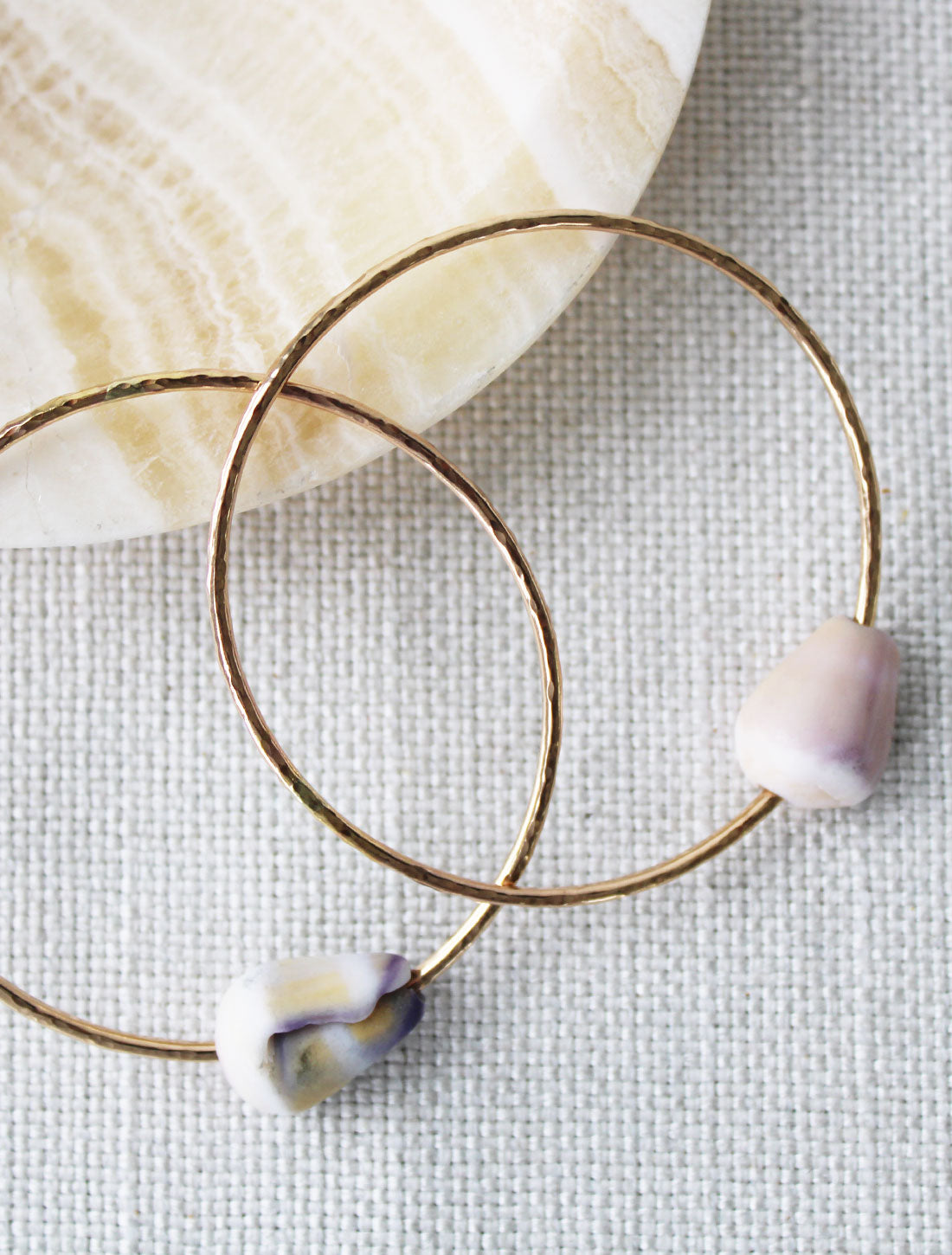 Gold Sea Shell Bangle Set 002