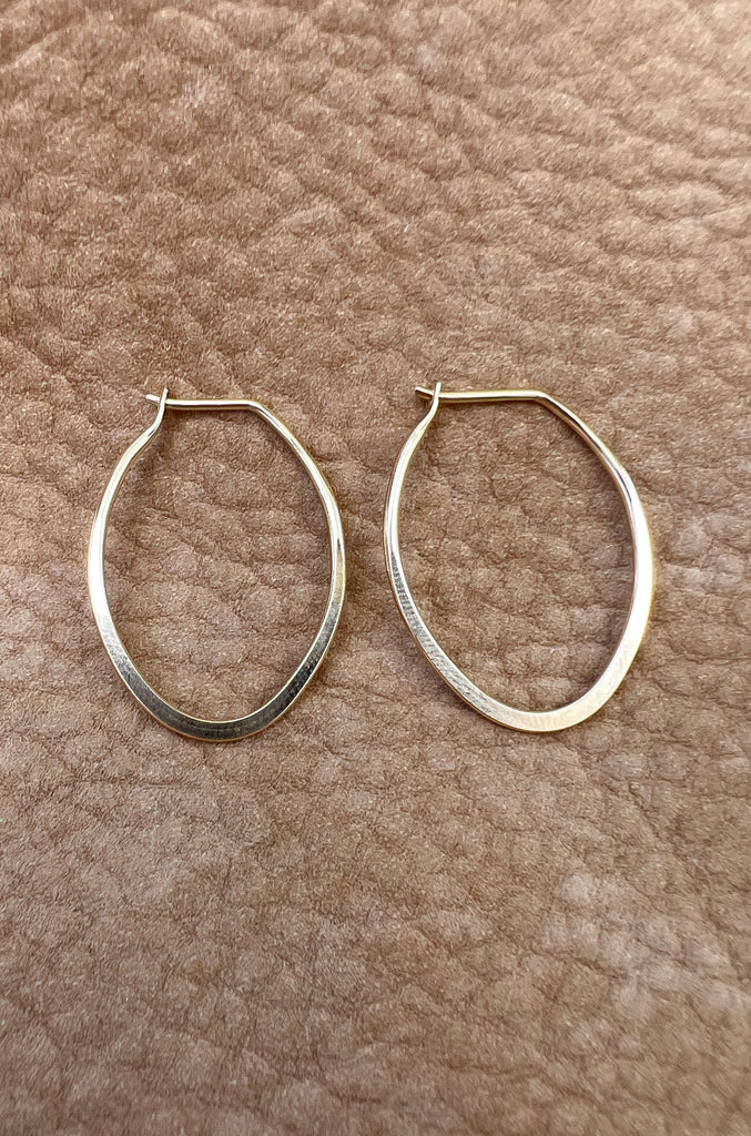 Oval Flat Hoop Earring 25mm GF