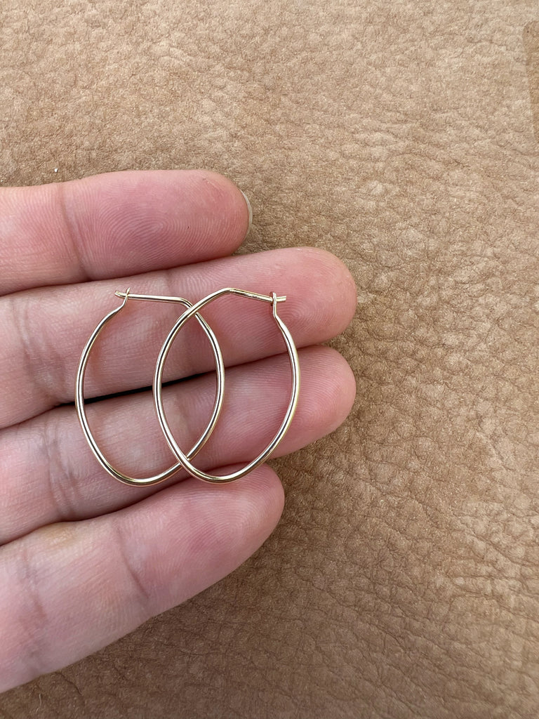 Oval Hoop Earring 25mm GF