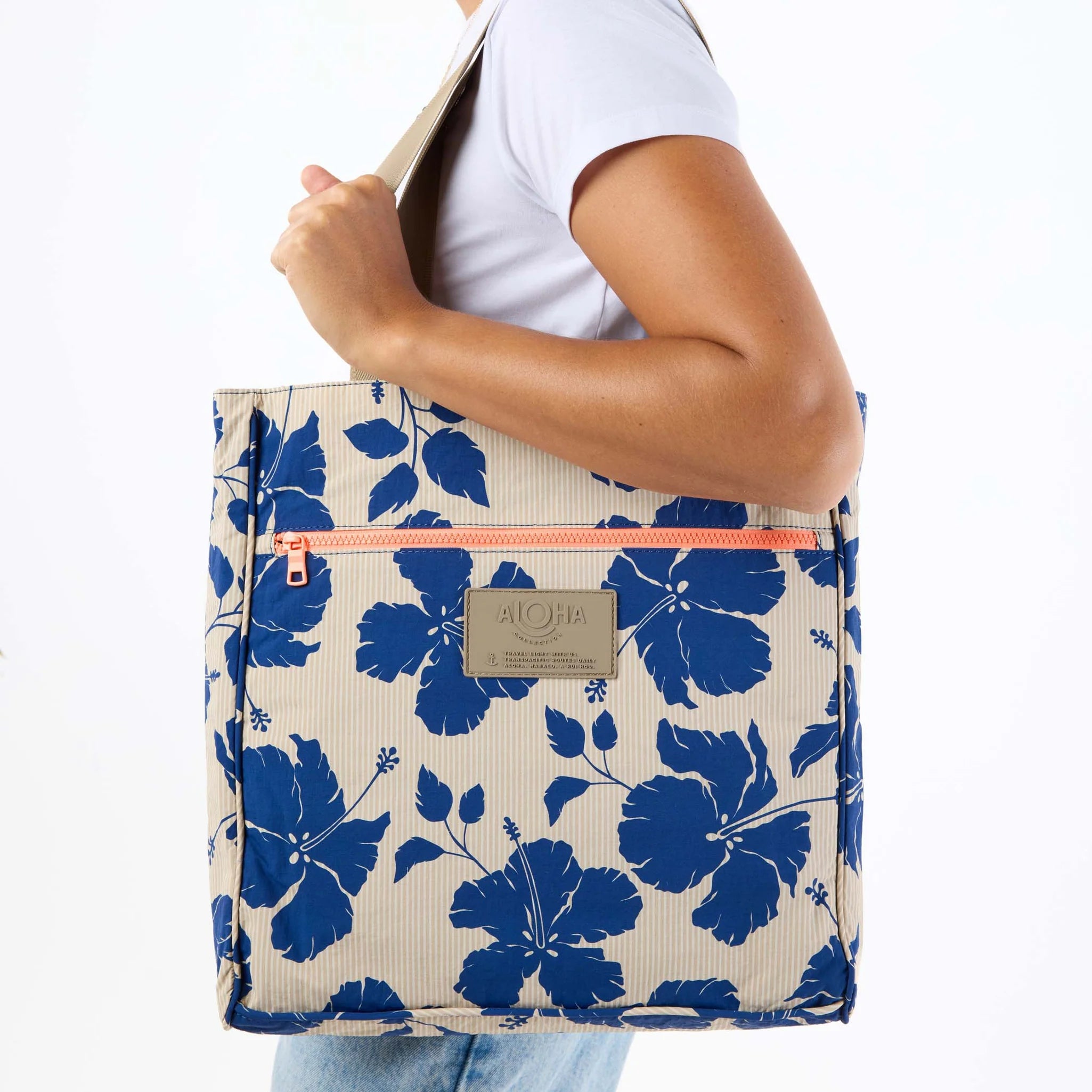 Aloha Salina Tiny Stripe Daily Tote Navy