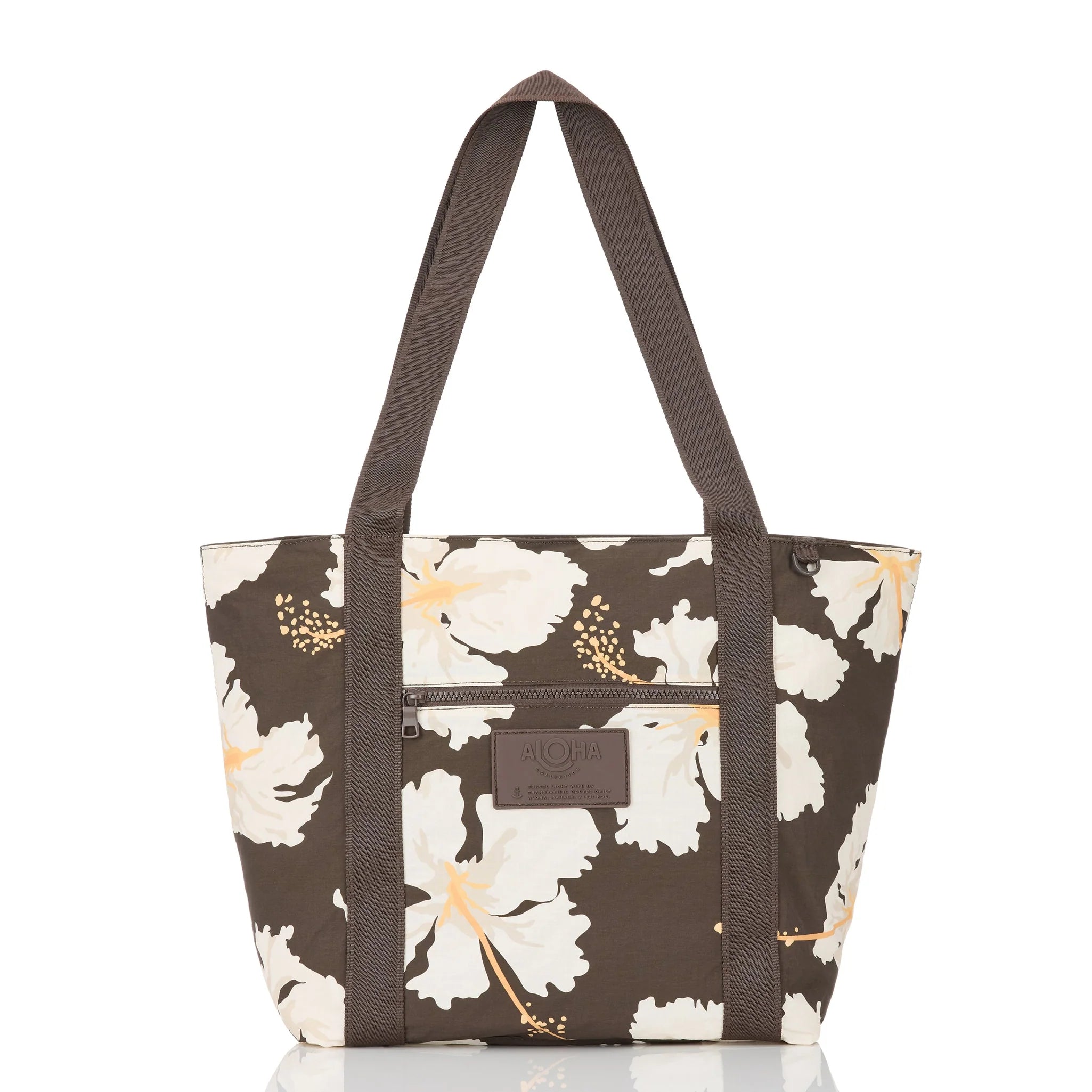 Aloha Tahaa Nylon Zipper Tote Chocolate